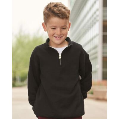 Nublend® Youth Quarter-Zip Cadet Collar Sweatshirt Thumbnail