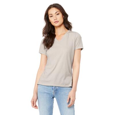 Ladies' Relaxed Heather CVC Jersey V-Neck T-Shirt Thumbnail