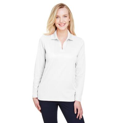 CrownLux Performance® Ladies' Plaited Long Sleeve Polo Thumbnail