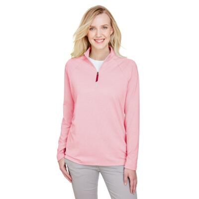 CrownLux Performance® Ladies' Clubhouse Micro-Stripe Quarter-Zip Thumbnail
