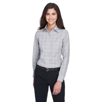 Ladies' Crown Collection® Glen Plaid Woven Shirt Thumbnail
