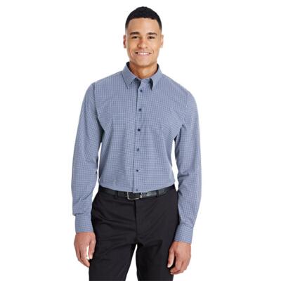 CrownLux Performance® Men's Tonal Mini Check Woven Shirt Thumbnail