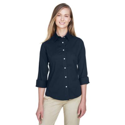 Ladies' Perfect Fit™ Three-Quarter Sleeve Stretch Poplin Blouse Thumbnail