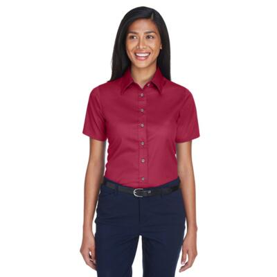 Ladies' Easy Blend™ Short-Sleeve Twill Shirt with Stain-Release Thumbnail