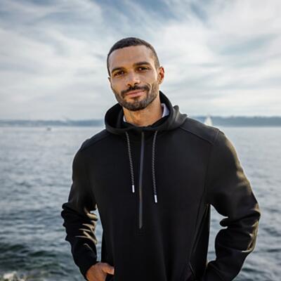 Cutter & Buck Roam Eco Half Zip Recycled Mens Hooded Pullover Thumbnail