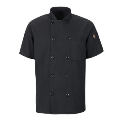 RED KAP® CHEF DESIGNS® SHORT SLEEVE CHEF COAT WITH OILBLOK + MIMIX™ Thumbnail