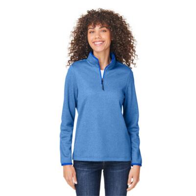 Ladies' Venture Heathered Stripe Quarter-Zip Thumbnail