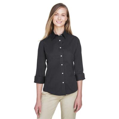 Women's Perfect Fit™ Three-Quarter Sleeve Stretch Poplin Dress Shirt Thumbnail