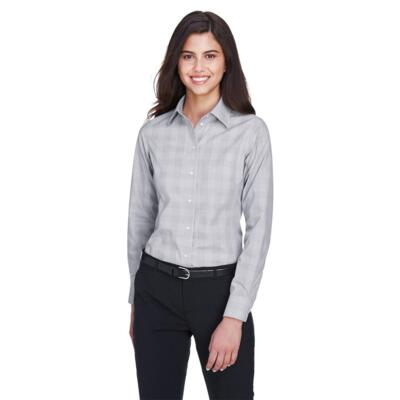 Women's Crown Collection® Glen Plaid Woven Dress Shirt Thumbnail