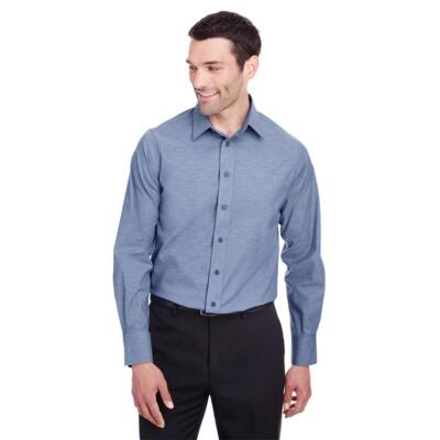 Men's Crown Collection® Stretch Pinpoint Chambray Shirt Thumbnail