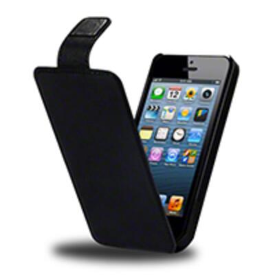 iPhone 5 Flip Case - Black (PU Leather) Thumbnail